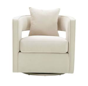 Kennedy Cream Swivel Chair by TOV Furniture