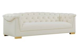 Farah Cream Velvet Sofa by TOV Furniture