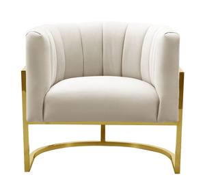 Magnolia Spotted Cream Chair w/Gold Base by TOV Furniture