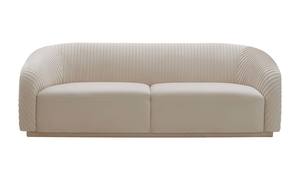 Yara Pleated Beige Velvet Sofa by TOV Furniture
