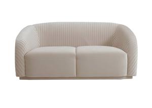 Yara Pleated Beige Velvet Loveseat by TOV Furniture