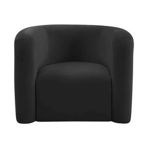 Curves Black Velvet Lounge Chair by TOV Furniture