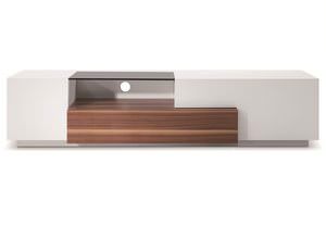 Modern TV015 White Lacquer and Walnut by J&M Furniture
