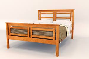 Cable Crossing Wood Bed w/High Footboard by Vermont Furniture Designs