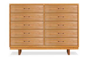 Cable Crossing Wood 10-Drawer Symm Dresser by Vermont Furniture Designs