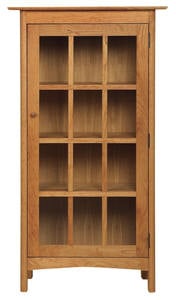 Craftsman Wood 1-Door Bookcase w/Glass Doors by Vermont Furniture Designs