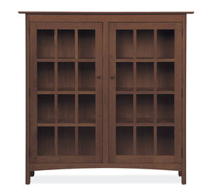 Craftsman Wood 2-Door Bookcase w/Glass Doors by Vermont Furniture Designs