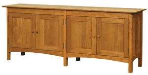 Craftsman Wood Console Bookcase w/Wood Doors by Vermont Furniture Designs