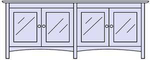 Craftsman Wood Console Bookcase w/Glass Doors by Vermont Furniture Designs
