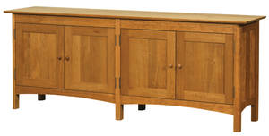 Horizon Wood Console Bookcase w/Wood Doors by Vermont Furniture Designs