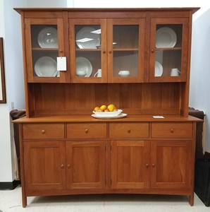 Heartwood Wood Long Hutch Top w/Glass Doors by Vermont Furniture Designs