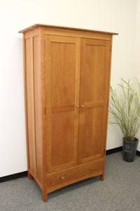 Mission Walnut 1-Drawer Wardrobe w/Clothes Bar by Vermont Furniture Designs