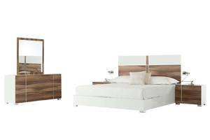 Nova Domus Giovanna Italian Modern White & Cherry Bed by VIG Furniture