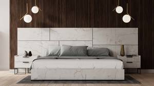 Nova Domus Marbella - Italian Modern White Marble Bed w/2 Nightstands by VIG Furniture