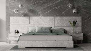 Nova Domus Marbella - Italian Modern Grey Marble Bed w/ 2 Nightstands by VIG Furniture