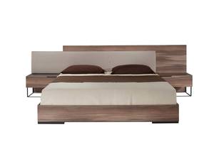Nova Domus Matteo - Italian Modern Walnut & Fabric Bed by VIG Furniture