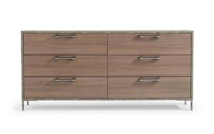Nova Domus Boston - Modern Brown Oak & Brushed Stainless Steel Dresser by VIG Furniture