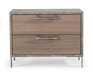 Nova Domus Boston - Modern Brown Oak & Brushed Stainless Steel Nightstand by VIG Furniture