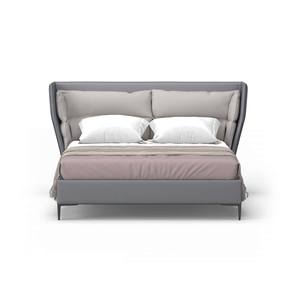 Modrest Jolene - Eastern King Dark & Light Grey Leatherette Bed by VIG Furniture