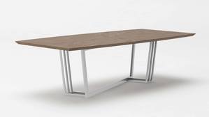 Modrest Gilroy - Modern Walnut & Stainless Steel Dining Table by VIG Furniture