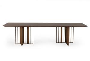 Modrest Livia - Modern Walnut & Brass Stainless Steel Dining Table by VIG Furniture