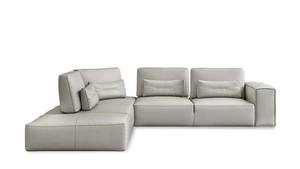 Coronelli Collezioni Hollywood - Italian Light Grey Leather LAF Chaise Sectional Sofa by VIG Furniture
