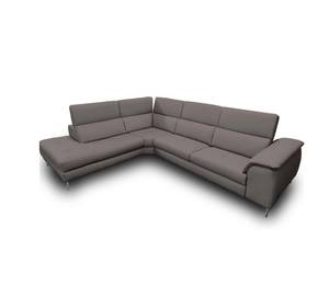 Coronelli Collezioni Viola - Italian Contemporary Grey Leather Left Facing Chaise Sectional Sofa by VIG Furniture