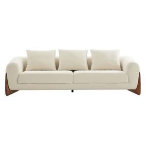 Modrest Fleury - Contemporary Cream Fabric & Walnut Sofa by VIG Furniture