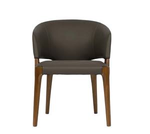 Modrest Baskin Brown & Walnut Arm Dining Chair by VIG Furniture