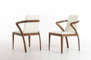 Modrest Falcon Modern Walnut & Cream Dining Chair by VIG Furniture