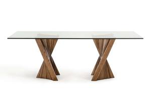 Modrest Corbin Modern Walnut & Glass Dining Table by VIG Furniture