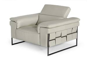 Divani Casa Shoden Modern Light Grey Leather Chair by VIG Furniture