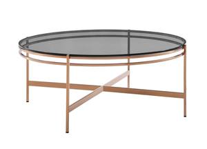 Modrest Bradford - Modern Smoked Glass & Rosegold Coffee Table by VIG Furniture