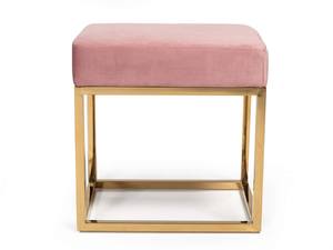 Modrest Downey Modern Pink Velvet & Gold Stool Ottoman by VIG Furniture