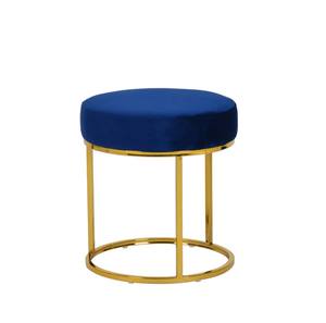 Modrest Elmont Modern Blue Velvet & Gold Stool Ottoman by VIG Furniture