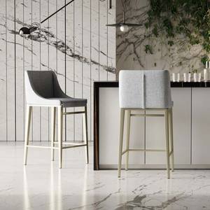Modrest Mimi - Contemporary Grey + Brass Counter Stool Set of 2 by VIG Furniture