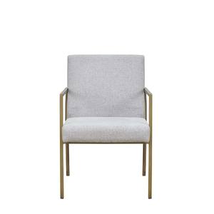 Modrest Burnham - Modern White & Brass Arm Dining Chair by VIG Furniture