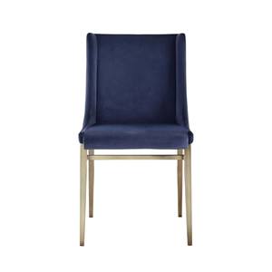 Modrest Mimi - Contemporary Blue Velvet & Antique Brass Dining Chair (Set of 2) by VIG Furniture
