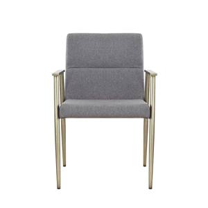 Modrest Sabri - Contemporary Grey & Antique Brass Arm Dining Chair by VIG Furniture