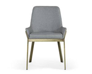 Modrest Ganon - Modern Grey & Antique Brass Dining Chair by VIG Furniture