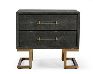 Modrest Howard - Modern Shagreen Grey Leatherette & Gold Nightstand by VIG Furniture