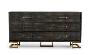 Modrest Howard - Modern Shagreen Grey Leatherette & Gold Dresser by VIG Furniture