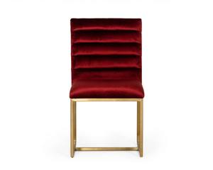 Modrest Barker - Modern Red & Brush Gold Dining Chair (Set of 2) by VIG Furniture