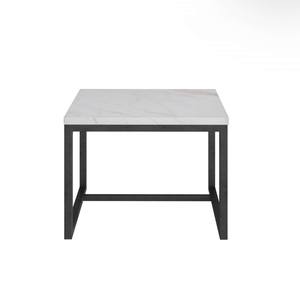 Modrest Baca - White Marble & Black Metal End Table by VIG Furniture