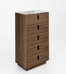 Modrest Chelton - Contemporary Walnut & White Ceramic Chest by VIG Furniture