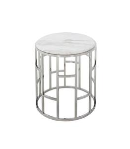 Modrest Silvan Modern Marble & Stainless Steel End Table by VIG Furniture