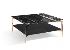 Modrest Dorian Modern Black Marble & Ebony Square Coffee Table by VIG Furniture