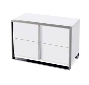 Nova Domus Francois - Modern White & Stainless Steel Nightstand by VIG Furniture