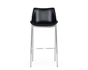 Modrest Hooper Modern Black Eco Leather Bar Stool (Set of 2) by VIG Furniture