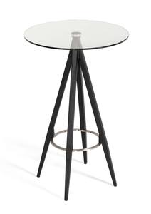 Modrest Dallas Clear Glass & Black Metal Bar Table by VIG Furniture